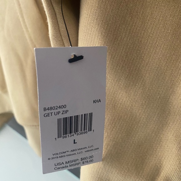 Volcom Tan Zip-Up Hoodie - Picture 5 of 6